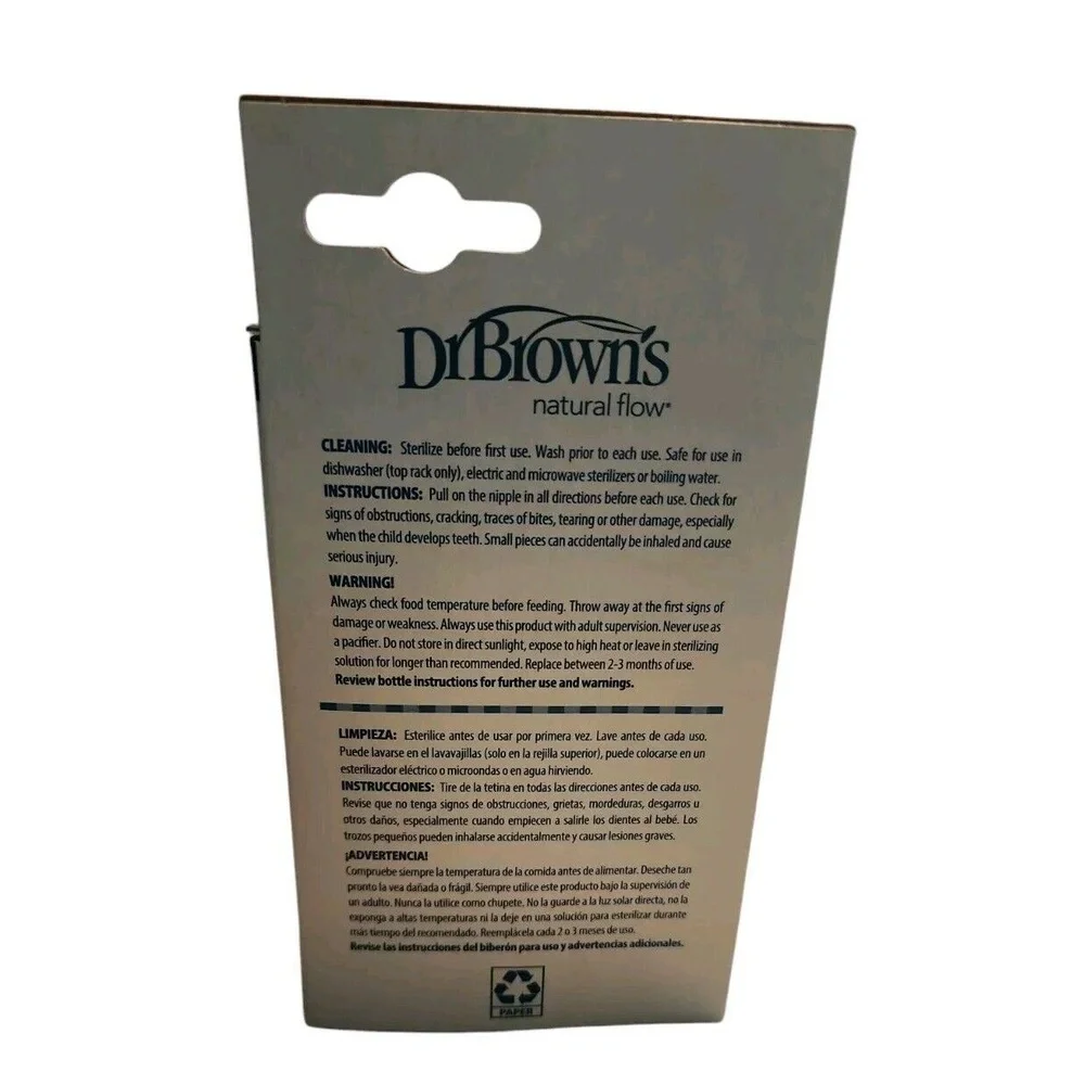 Dr Brown's Anti Colic Baby Bottle Nipple 6 Pack Narrow Fast Flow Level 4 Nipples